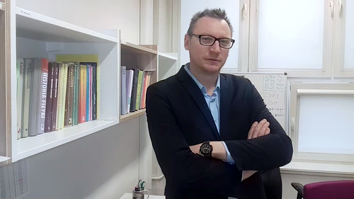 prof. Marcin Motyka in his office