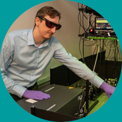 Szymon Zelewski in the laboratory